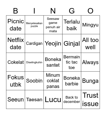 Sunoo Bingo Card