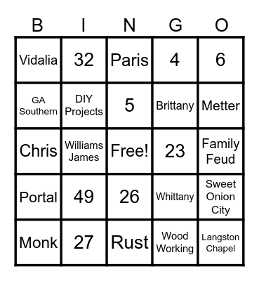 Getting to Know Me Bingo Card