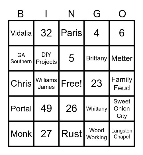 Getting to Know Me Bingo Card