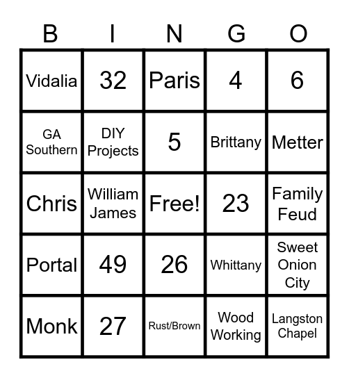 Getting to Know You Bingo Card