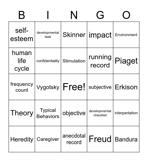 CD Ch1 Vocab Bingo Card