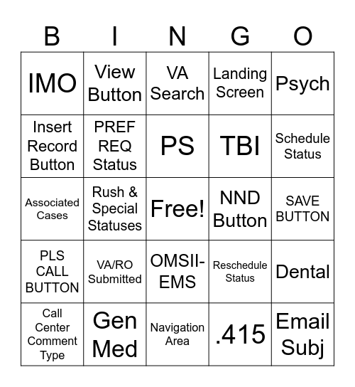 VES BINGO Card