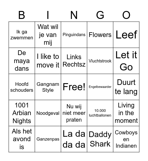 Muziek  Bingo Card