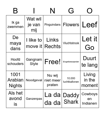 Muziek Bingo! Bingo Card