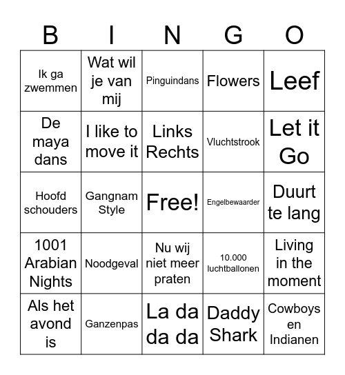 Muziek Bingo! Bingo Card