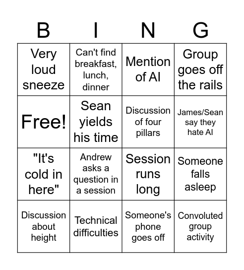 NSM 2023 Bingo Card