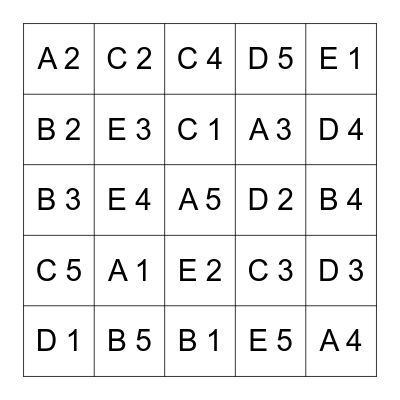 BATTLESHIP BINGO Card