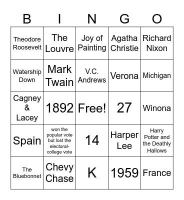All Over The Board 2 Bingo Card