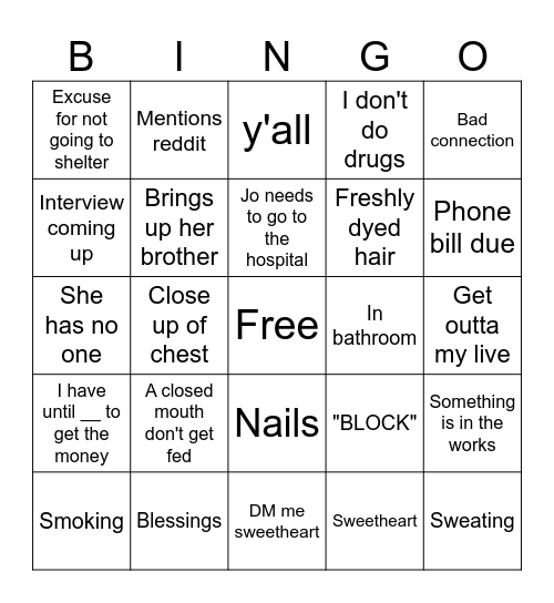 Carriewalls7 Bingo Card