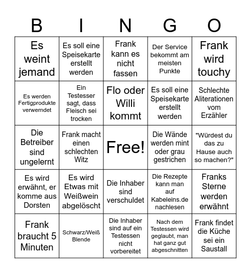 Rosin Bingo Card