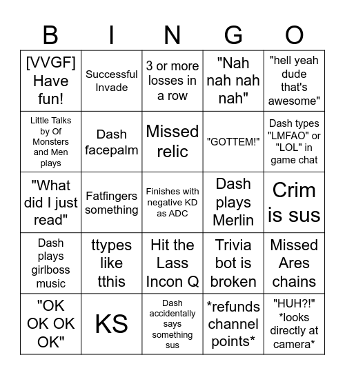 Bingoboarrd Bingo Card