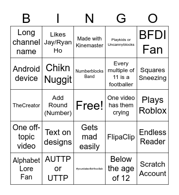 Dym Cid Bingo Card