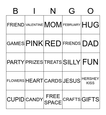 Valentine's Day Bingo Card