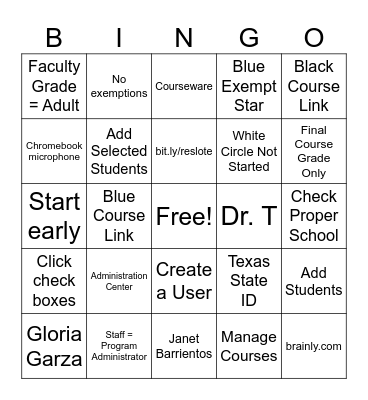 Edmentum for Foreign Language Bingo Card