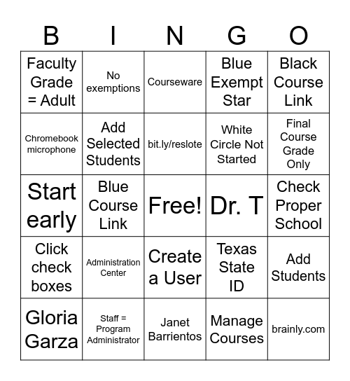 Edmentum for Foreign Language Bingo Card