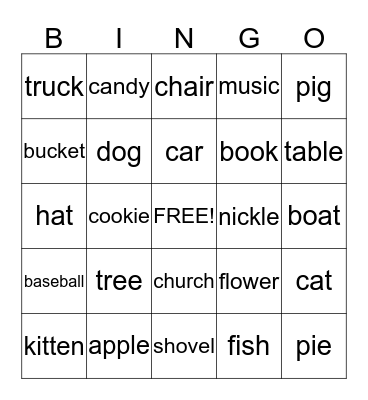 In Room--  WORD BINGO! Bingo Card