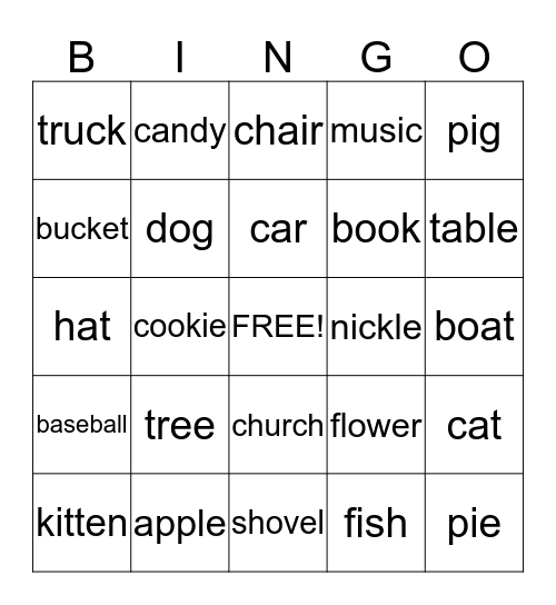 In Room--  WORD BINGO! Bingo Card