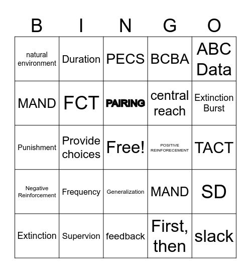 ABA BINGO!!! Bingo Card