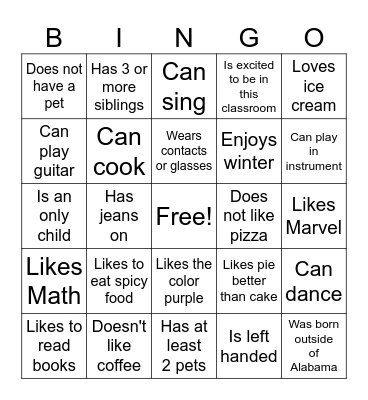 Get to know Bingo Card
