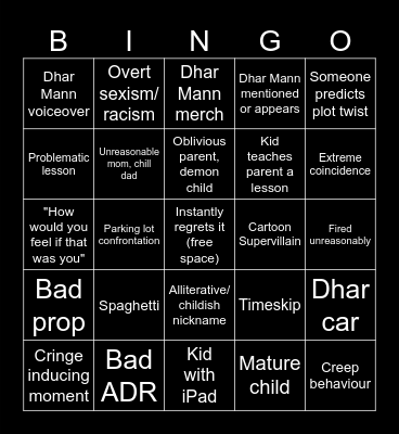 Dhar Mann Bingo Card