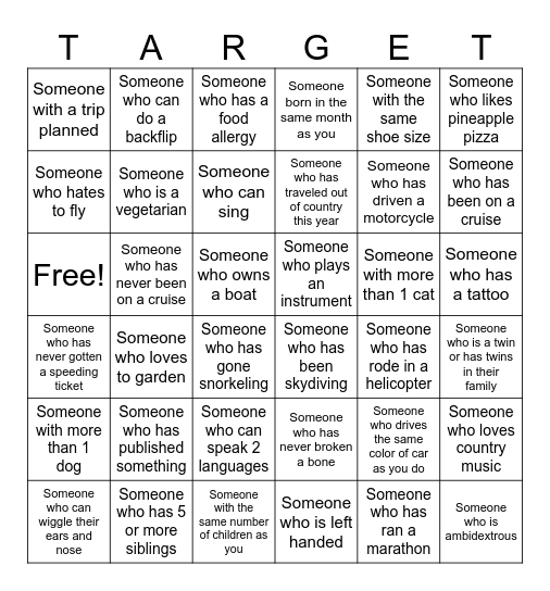 GTKY OD TEAM Bingo Card