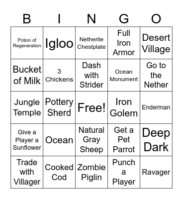 MC BINGO Card