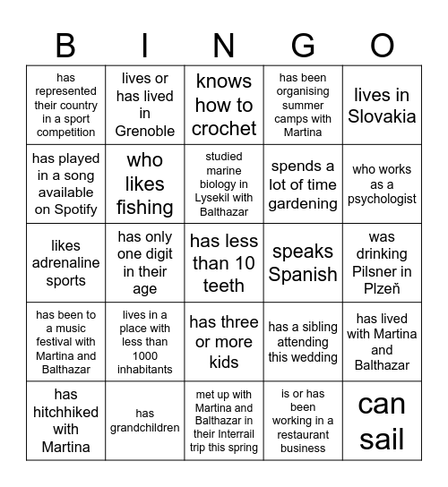 Find someone who... Bingo Card