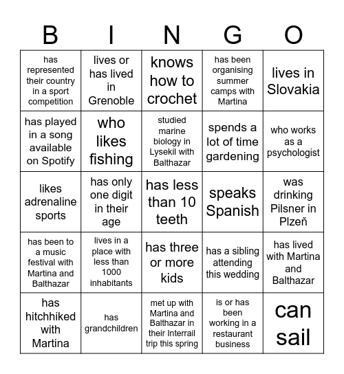 Find someone who... Bingo Card