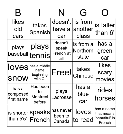 find someone who Bingo Card