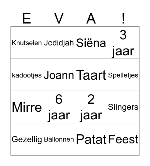 Eva Jarig Bingo Card
