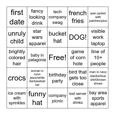 Spark Wedding Party Bingo Card