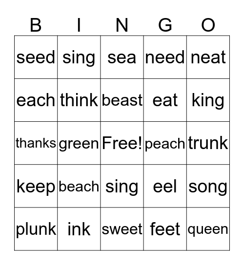 Lesson 17- The Big Trip Bingo Card