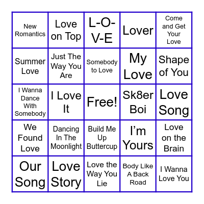 Jenn's Bridal Shower Bingo Card