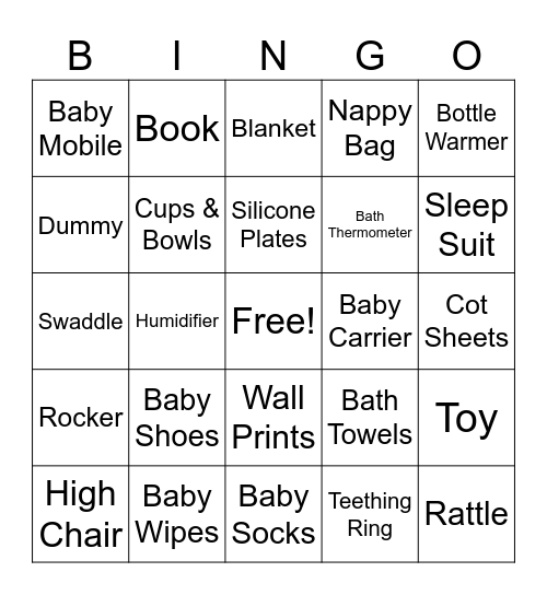 Baby Gall Bingo Card