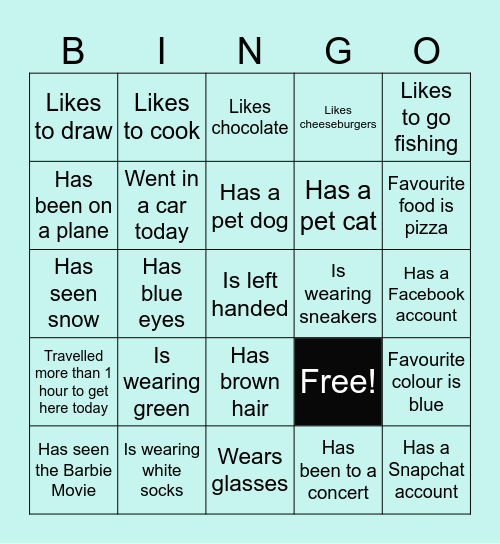 Find someone who... Bingo Card