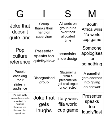 Final day Bingo Card