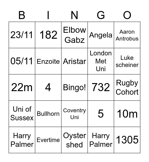 Enzo Lingo Bingo Card