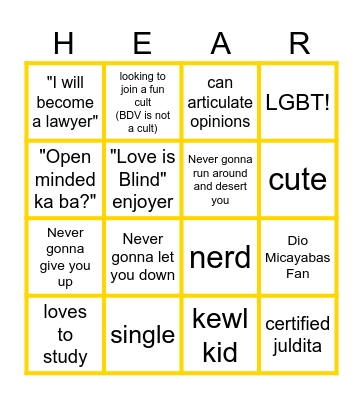 Should I try debating? Bingo Card