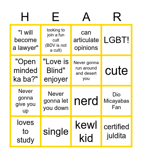 Should I try debating? Bingo Card