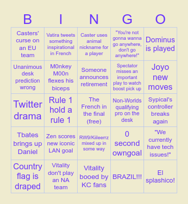 RLCS World Championship Bingo Card