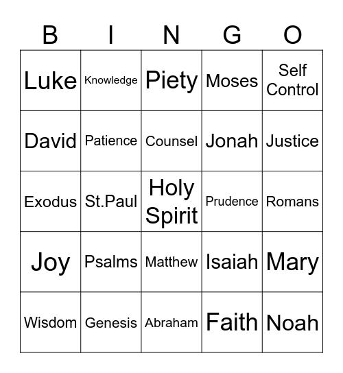 FAN THE FLAME Bingo Card