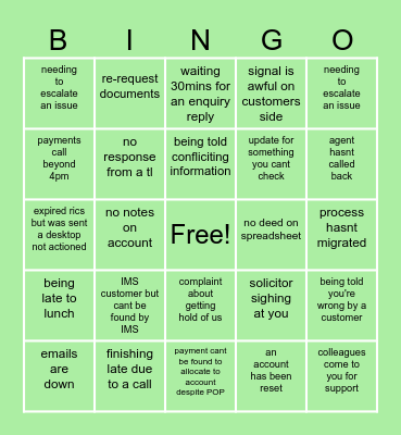 where we work Bingo Card