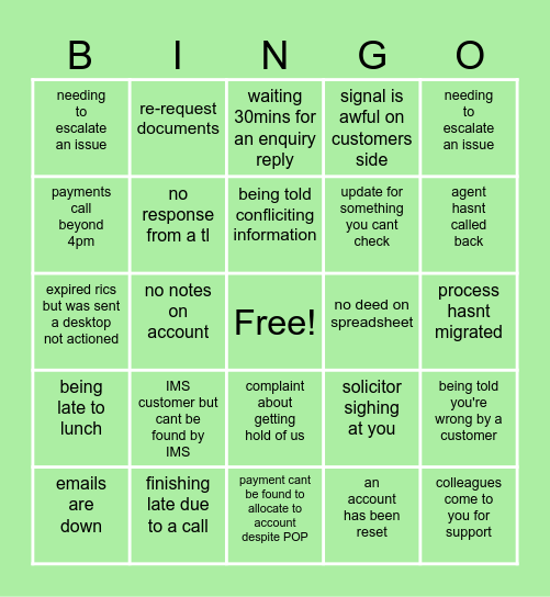 where we work Bingo Card