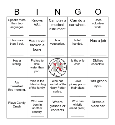 Find Someone Who... Bingo Card