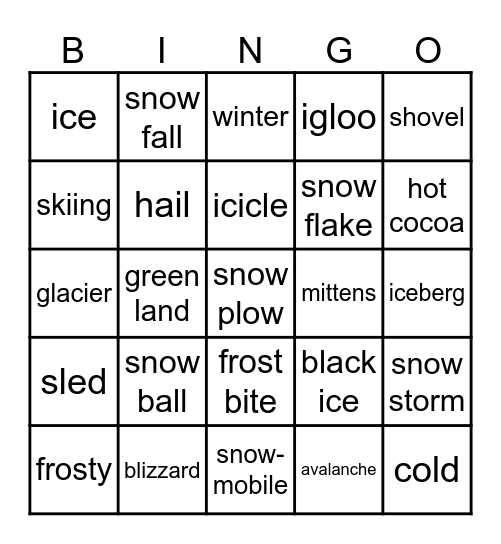 Blizzard Bingo Card