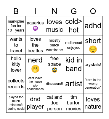 Mauvey Bingo! Bingo Card