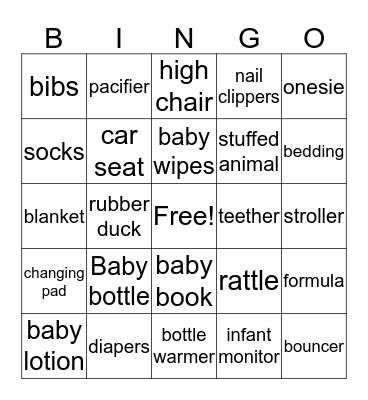 Marisa's Bingo Card
