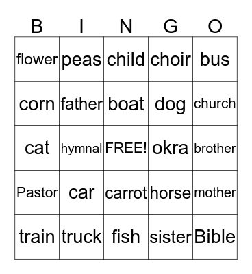 IN-ROOM  Word Bingo     Bingo Card