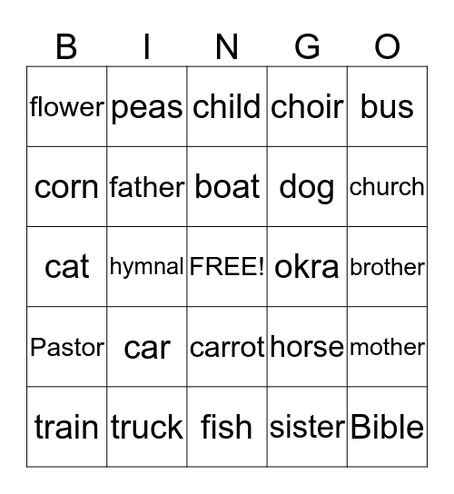IN-ROOM  Word Bingo     Bingo Card