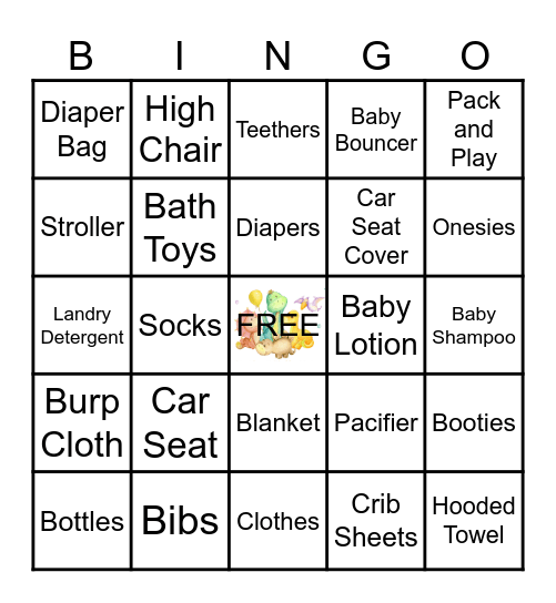 Baby Shower B-I-N-G-O Bingo Card